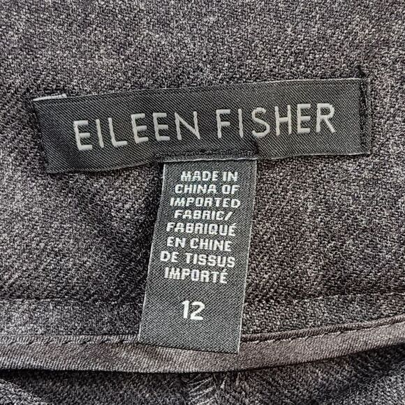 Eileen Fisher Women's Wool Blend Cuffed Tapered Leg Pants - 12 - Picture 3 of 5